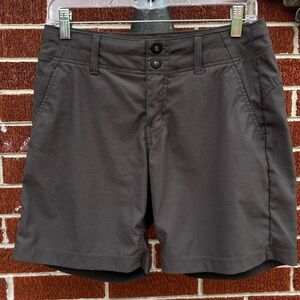 -PrAna Encore Recycled Hiking Dark Iron Charcoal Shorts Women’s Size 6